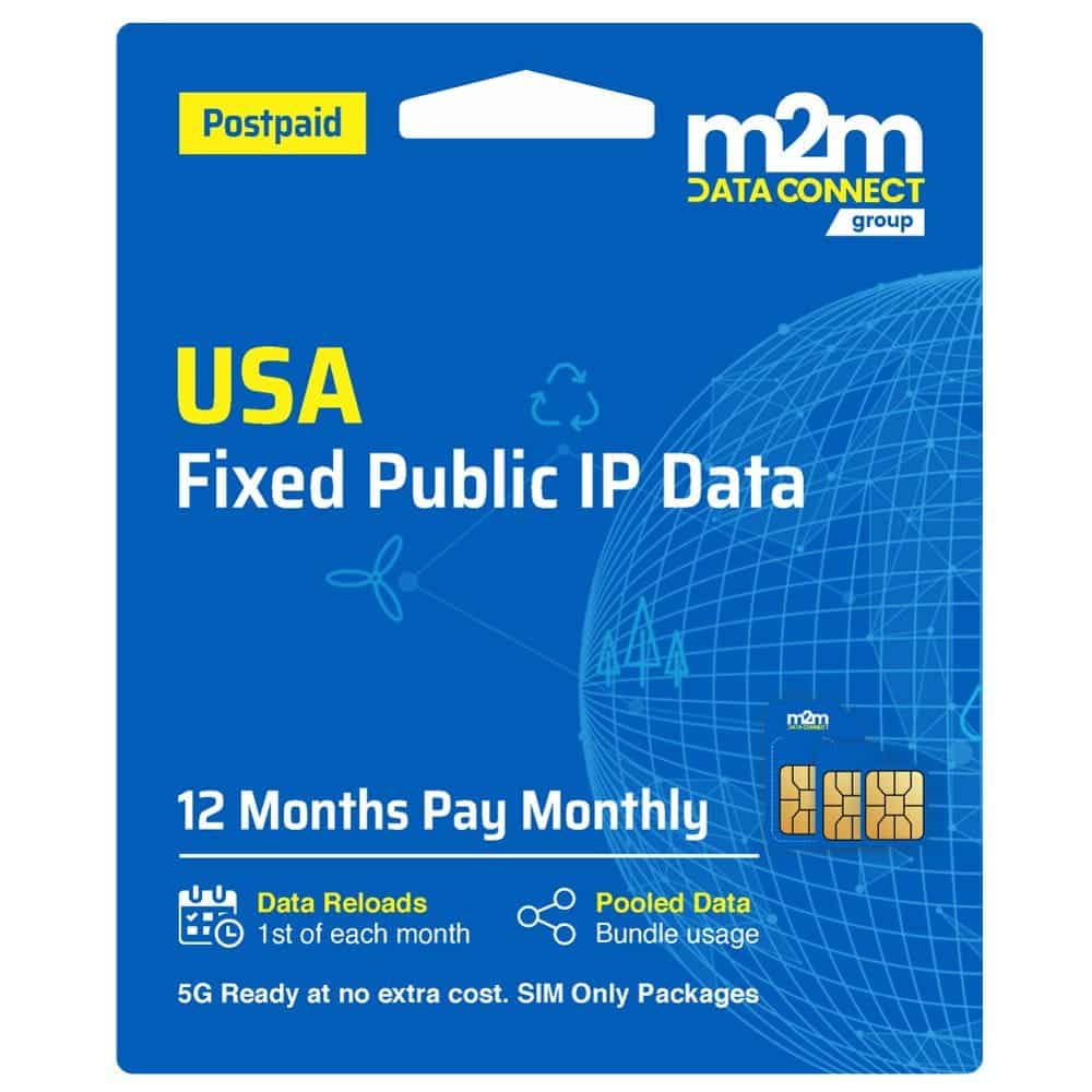 4G Fixed IP SIMs For IoT M2M USA Connectivity