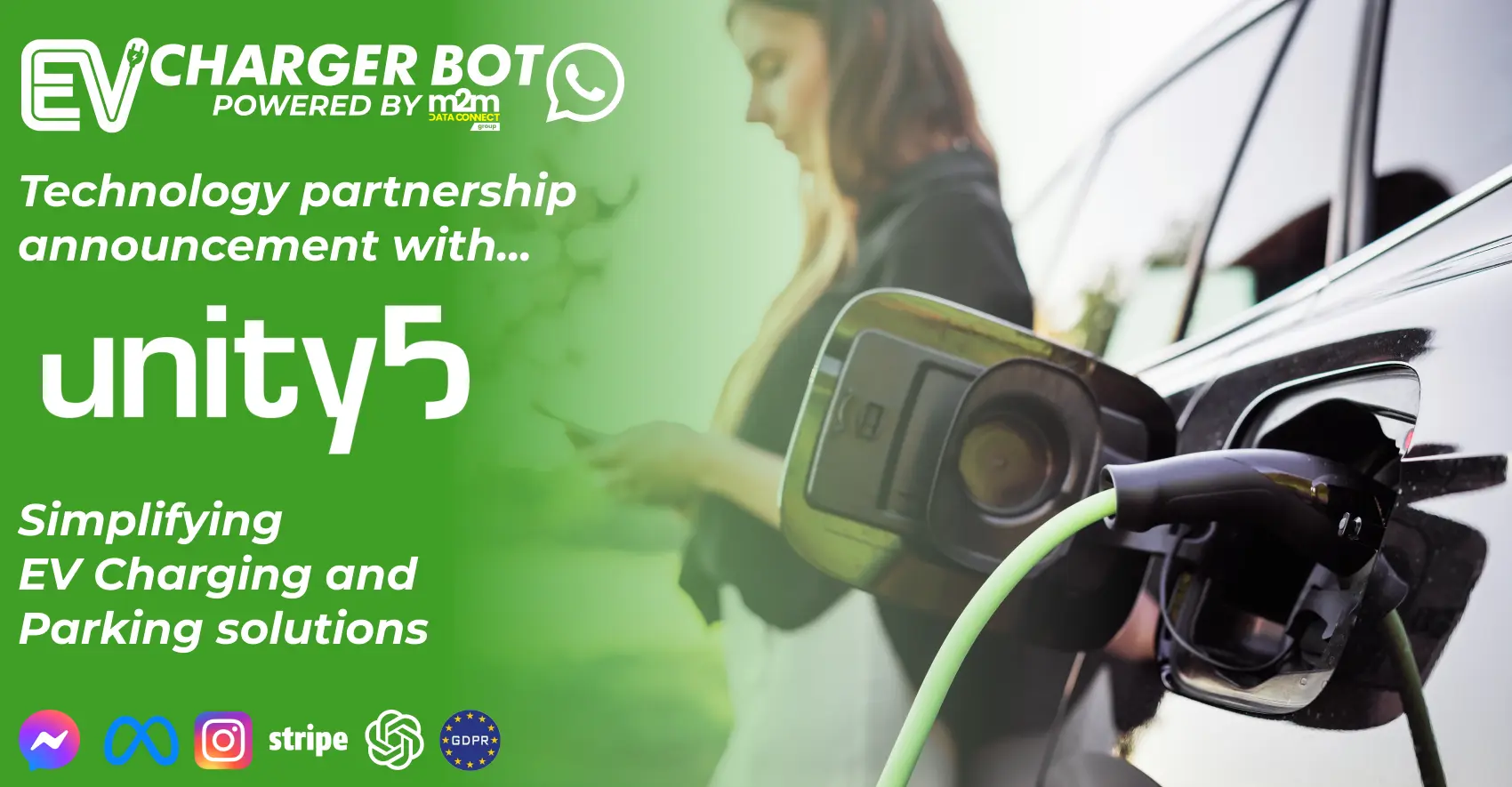 Unity5 and M2M Data Connect Launch WhatsApp-Based EV Charging via Zatpark Integration